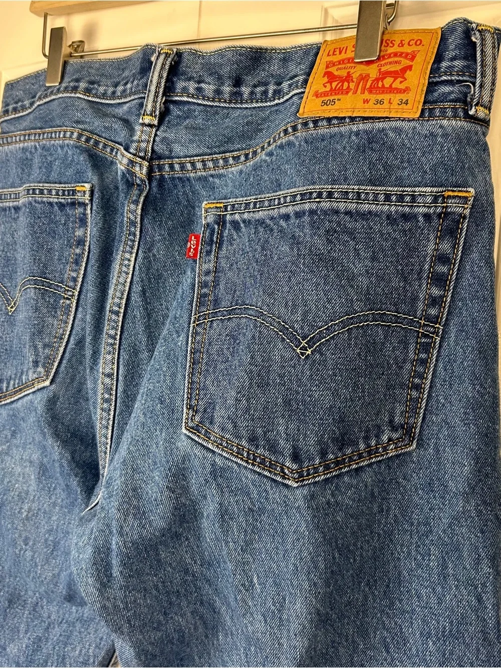 Levi’s 505 Blue Denim Straight Jeans 36x34